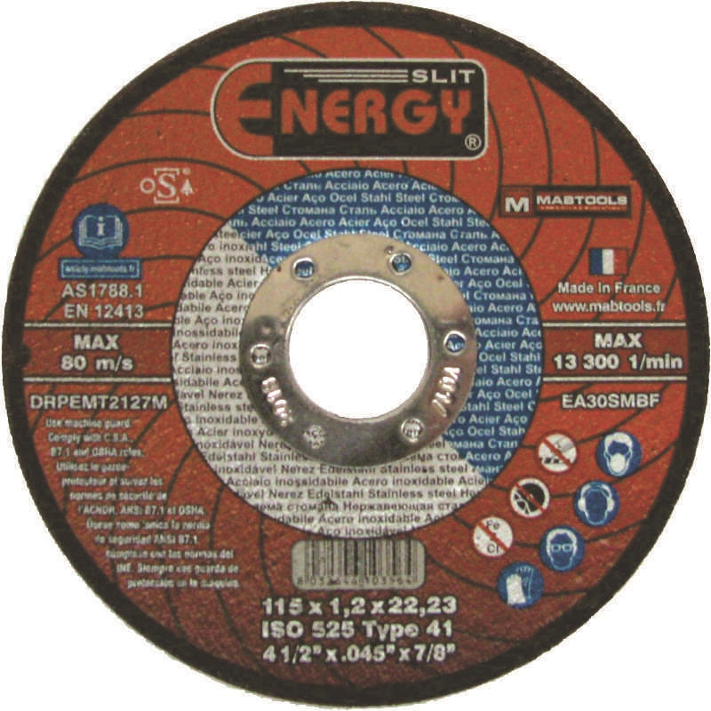 Disque à tronçonner ENERGY 4.5" X .045" X 7/8" T1