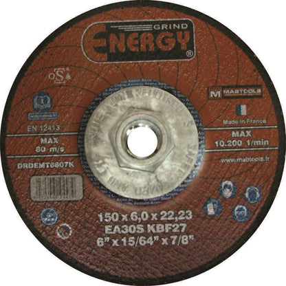 ENERGY Grinding Wheel 6 X 1/4 X 7/8 T27 MS