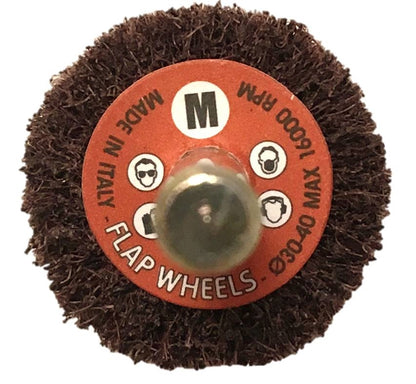 Non-woven Flap Wheel, 1/4" Shaft 1 x 1 x 1/4" A/O Medium