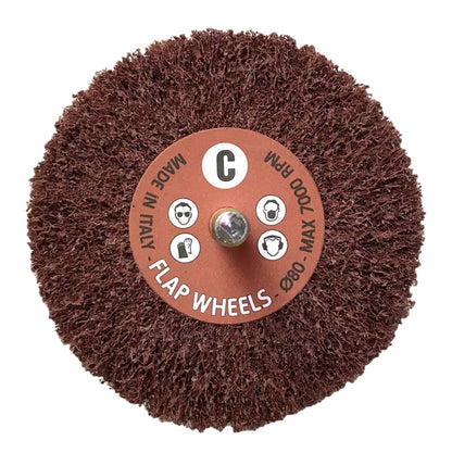 Non-woven Flap Wheel, 1/4" Shaft 3 x 2 x 1/4" A/O Coarse