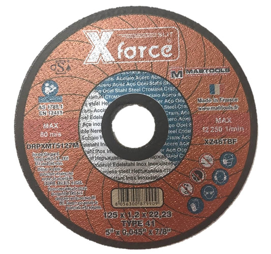 X Force Cut-off Wheel Metal/SS 5" x 0.045" x 7/8"