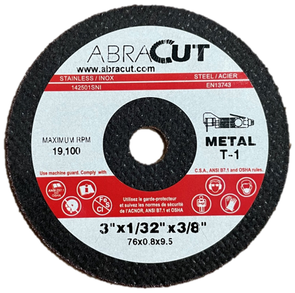 Cut off wheel 3" x 1/32" x 3/8"