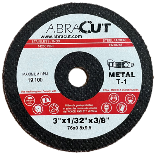 Cut off wheel 3" x 1/32" x 3/8"